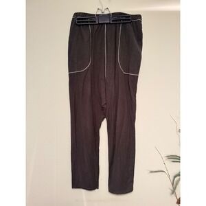 Intimately Free People Womens Charcoal Slub Knit Contrast Stitch Lounge Pants
